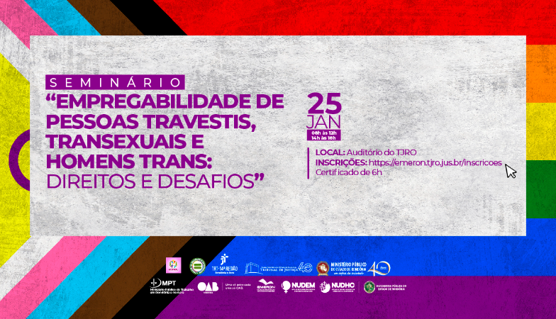 MPRO, TJRO e TRT14 realizarão seminário sobre empregabilidade da comunidade trans