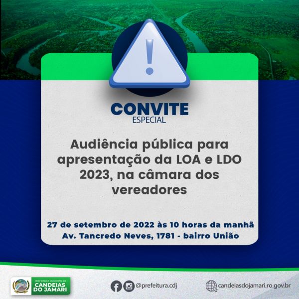 Prefeitura de Candeias convida População para Audiência Pública